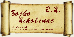 Bojko Mikolinac vizit kartica